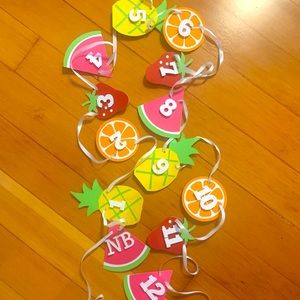 One Year Birthday Fruit Photo Banner